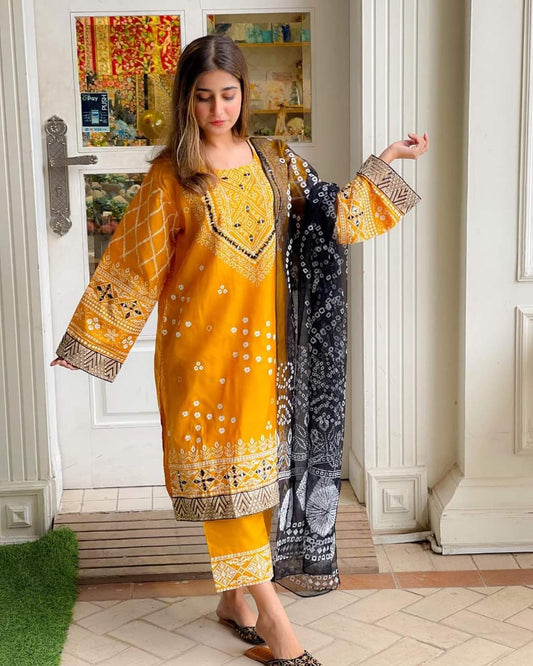 WINTER COLLECTION CHUNRI SILK 3Pcs (Embroidery)